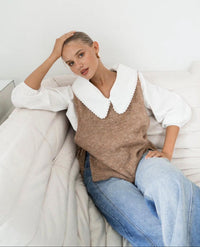 Tie Side Knit Vest - Latte