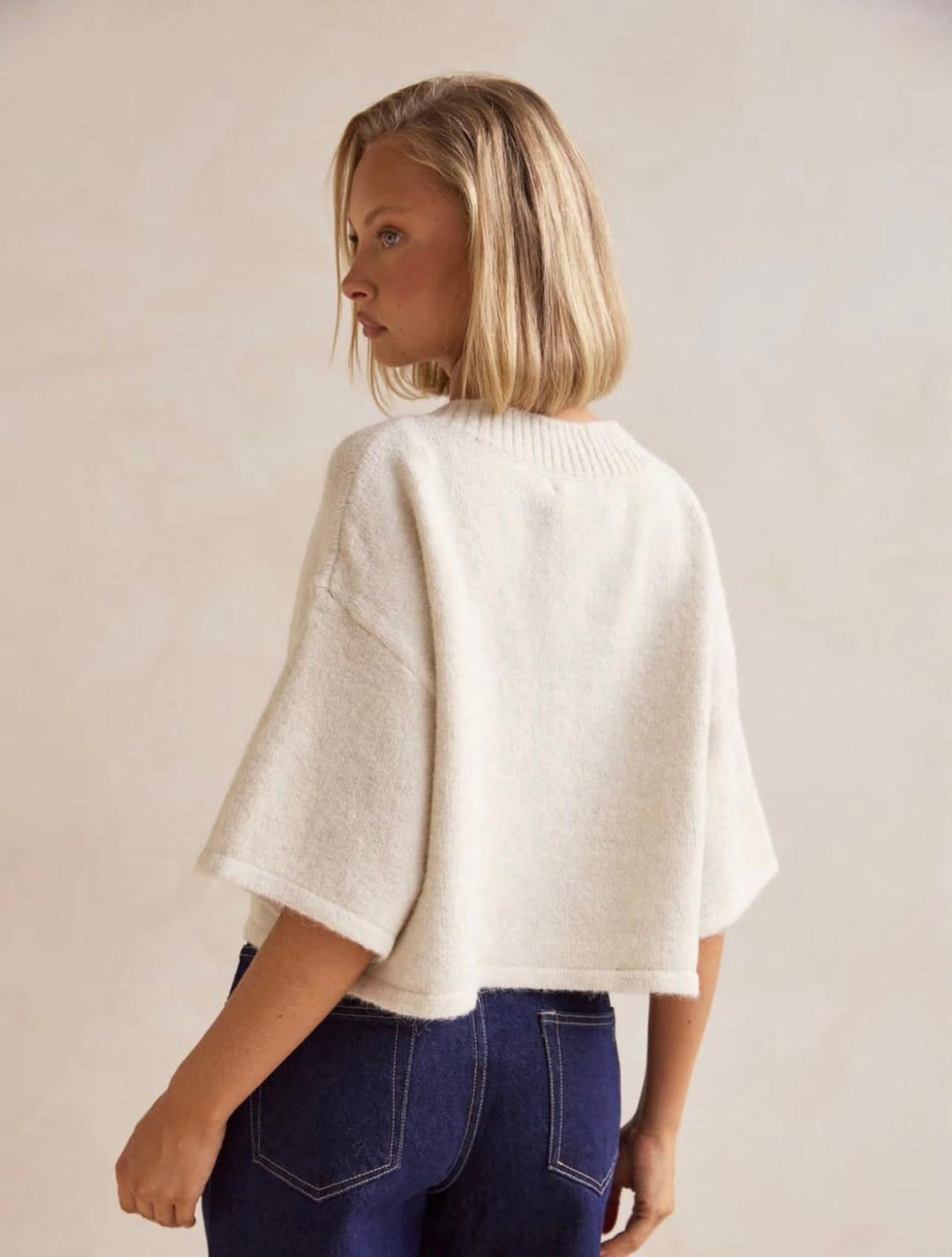 Simone knit Top - Oatmeal