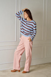 Archie Knit – Blue Chocolate Stripe