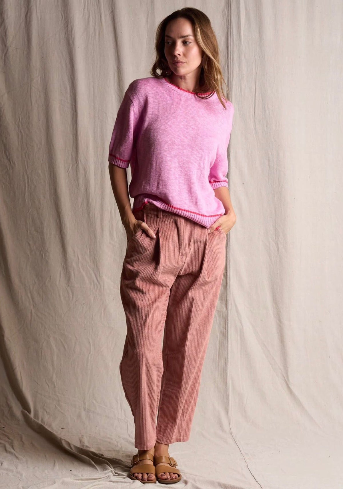 Nora Knit Tee - Bubblegum