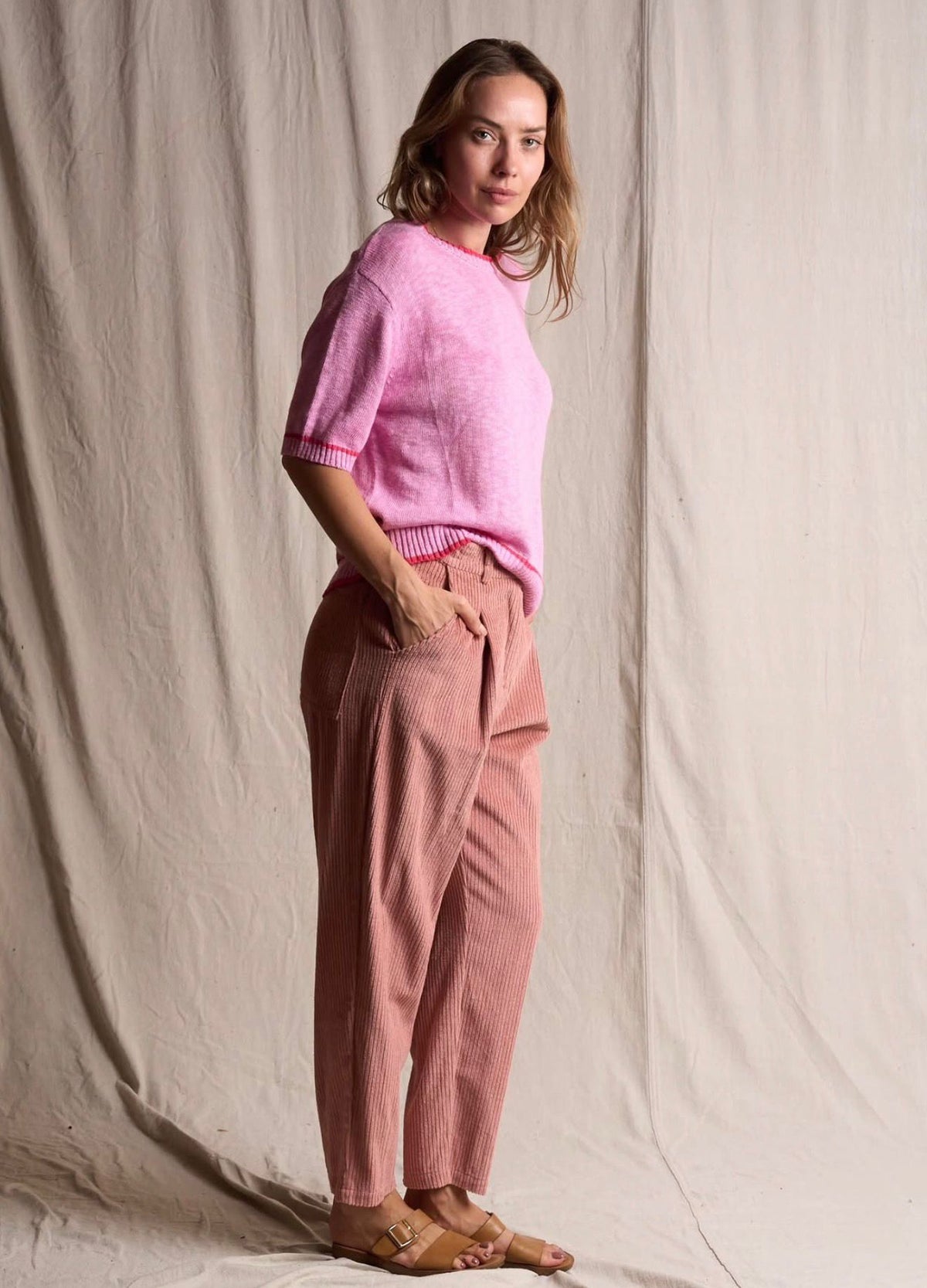 Nora Knit Tee - Bubblegum