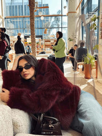Fur Jacket - Wine