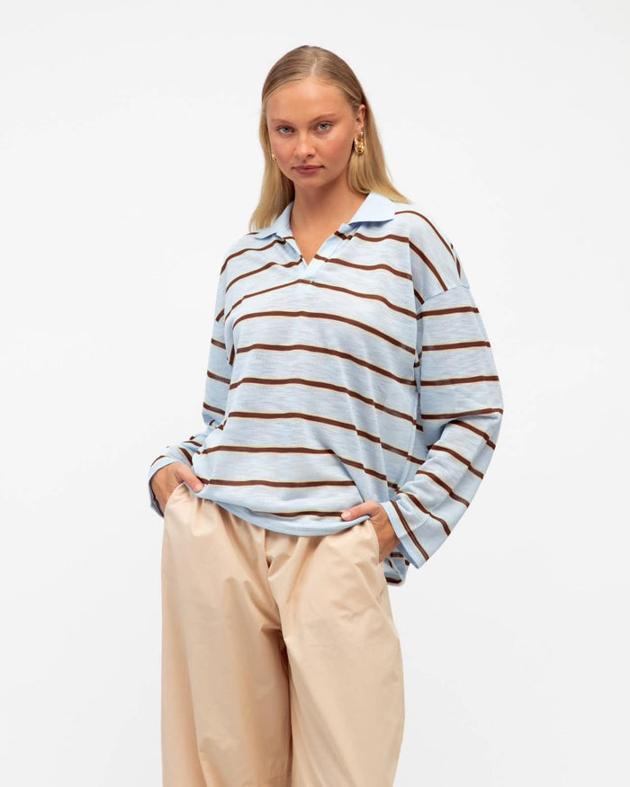 Romie Stripe Polo Top