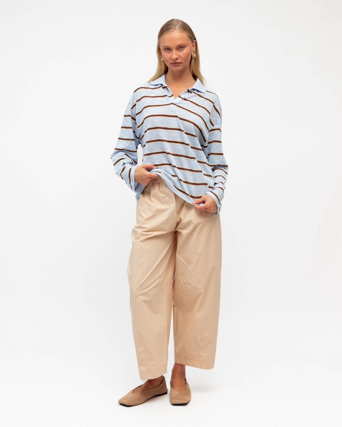 Romie Stripe Polo Top