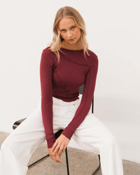 Sita Long Sleeve Tee - Plum