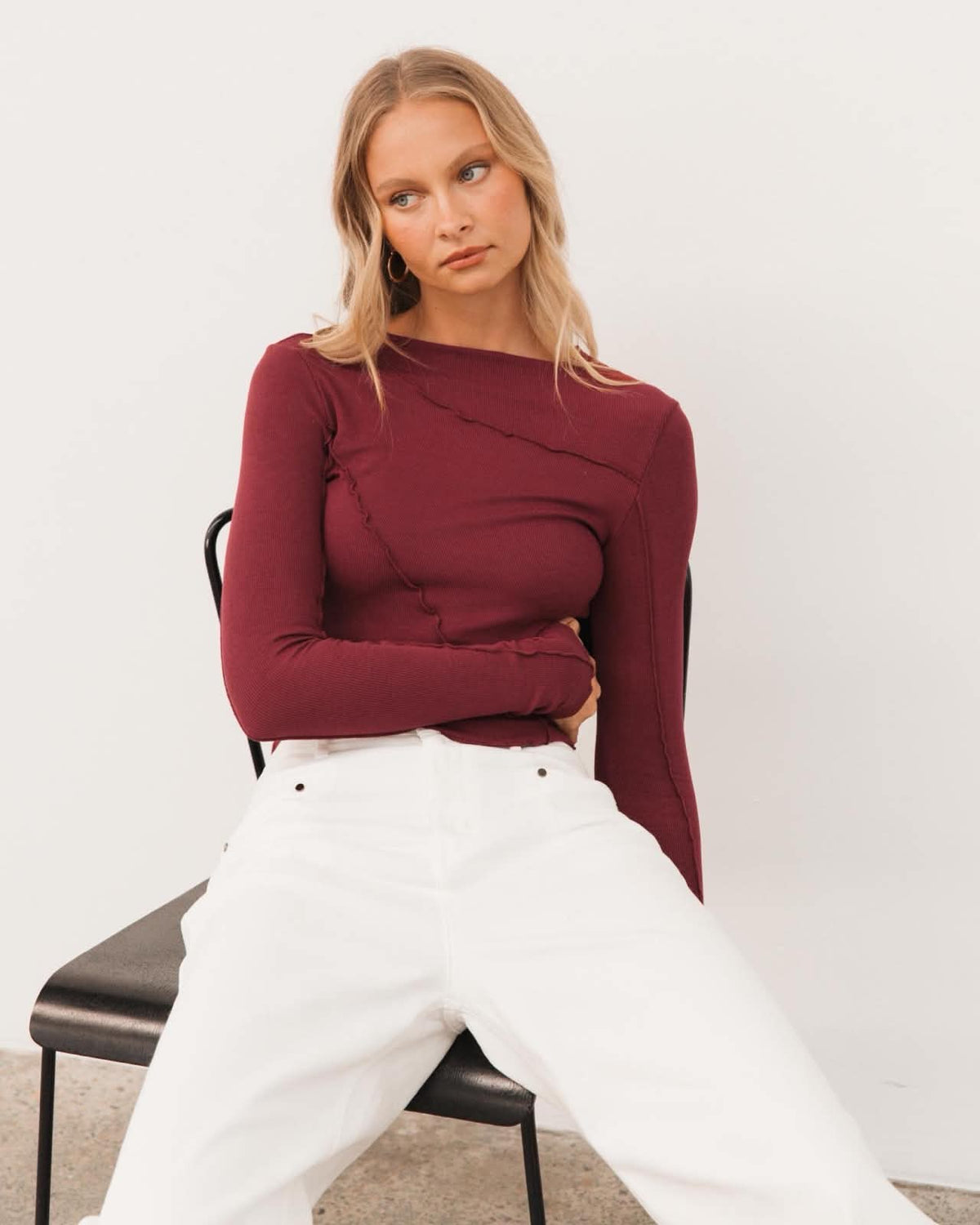 Sita Long Sleeve Tee - Plum