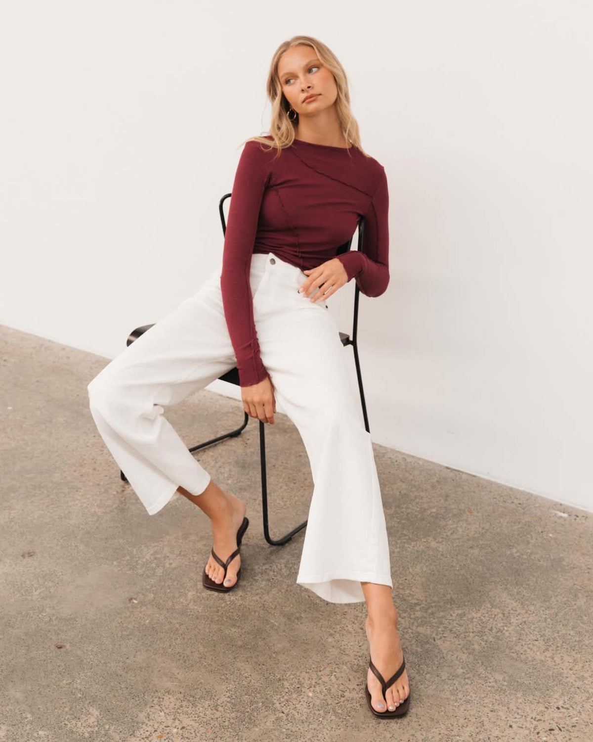 Sita Long Sleeve Tee - Plum