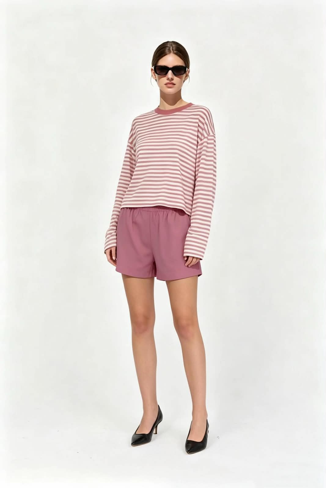 Stevie Stripe Top - Pink/Choc