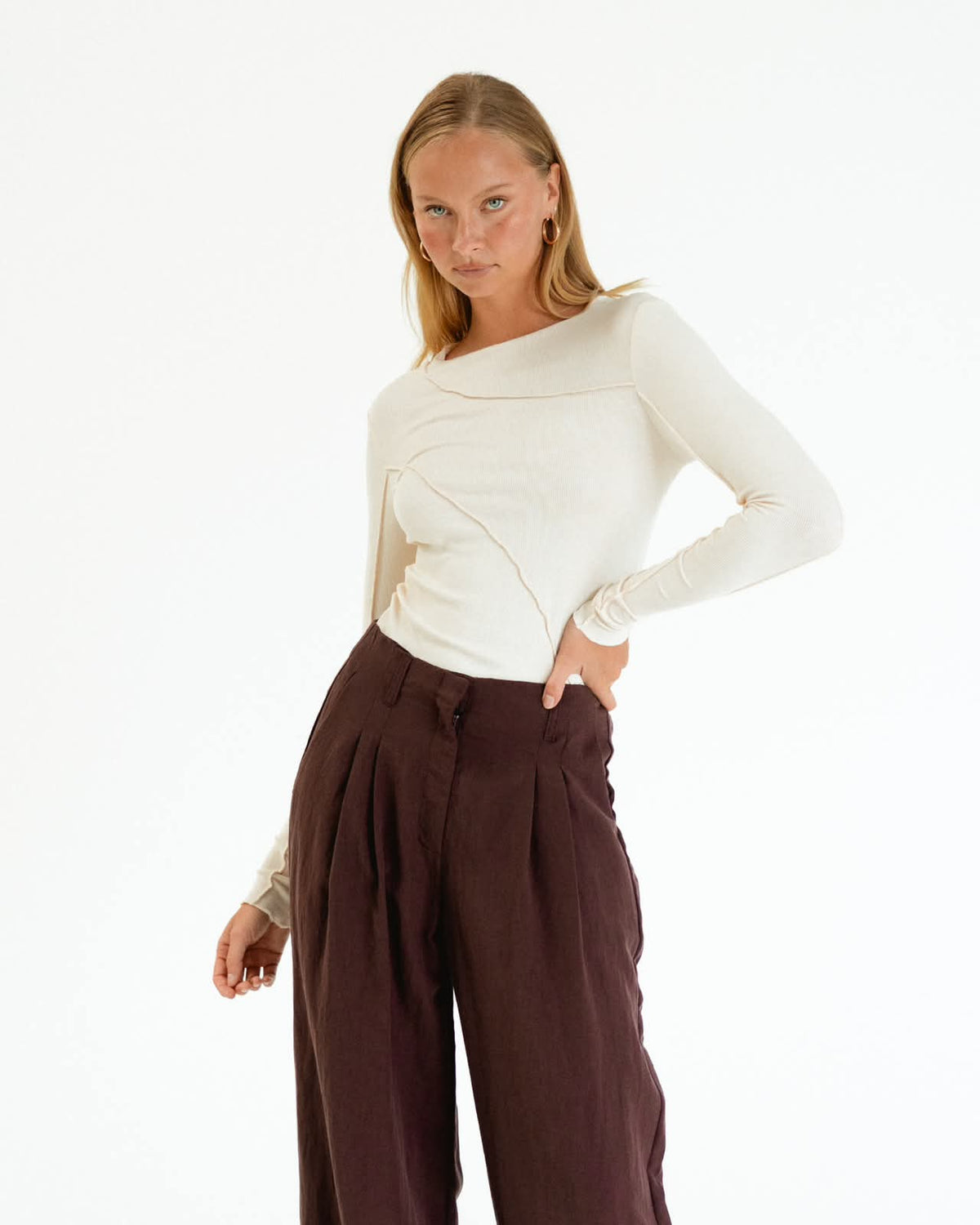 Sita Long Sleeve Top - Ivory