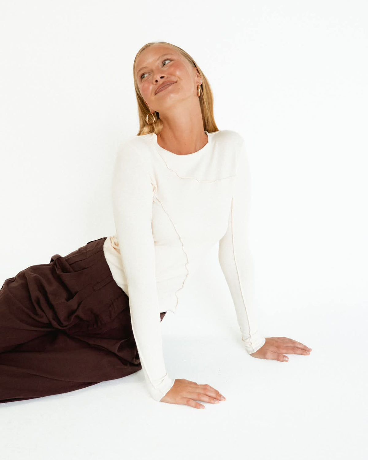 Sita Long Sleeve Top - Ivory