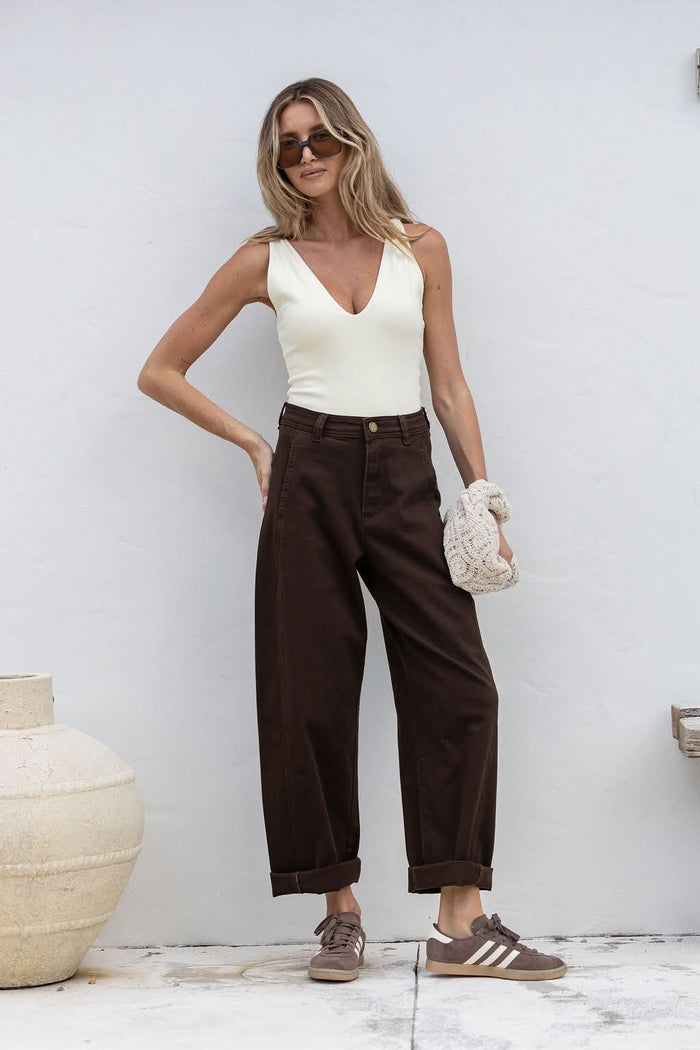 Stretch Barrel Jean – Chocolate