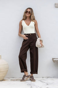 Stretch Barrel Jean – Chocolate