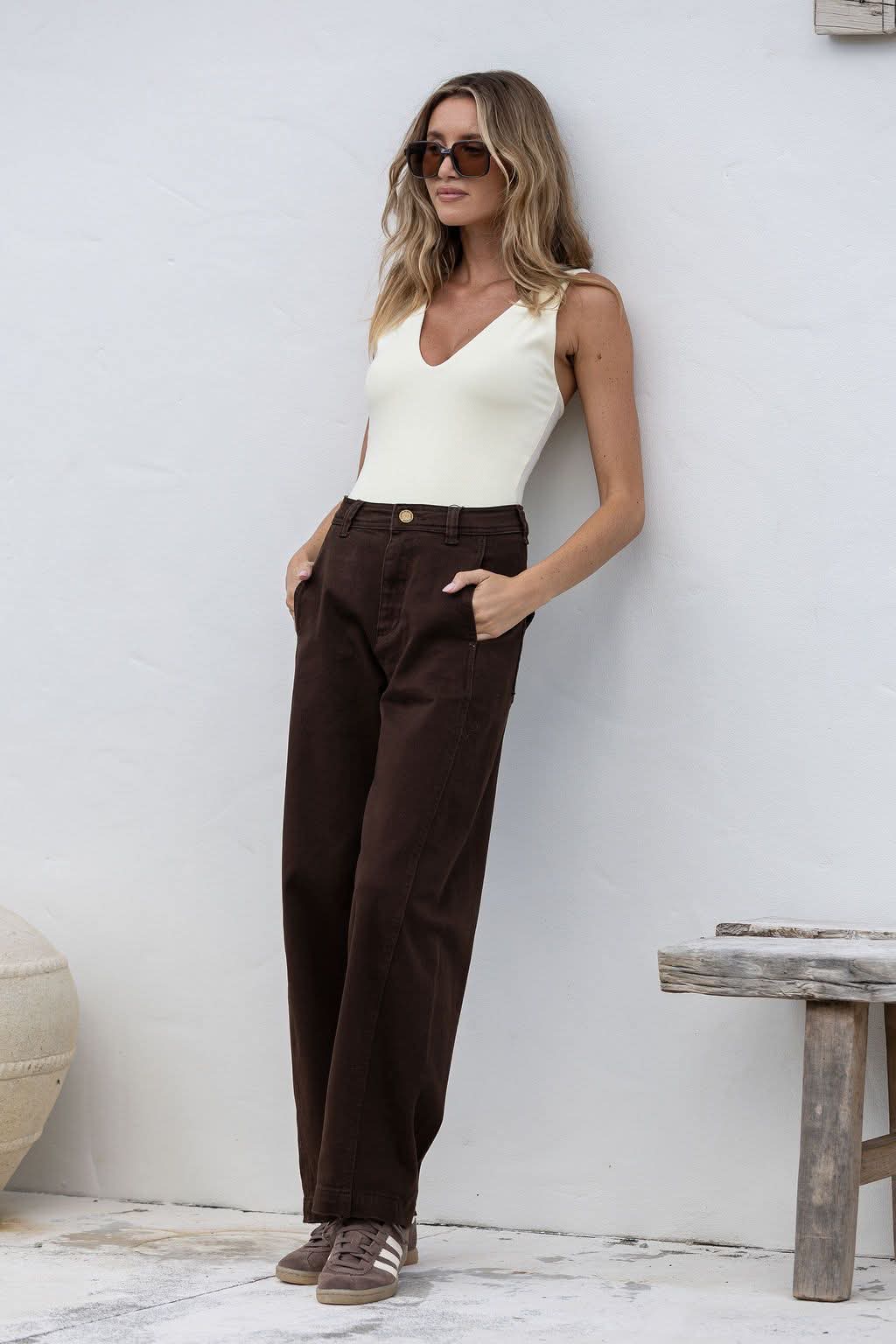 Stretch Barrel Jean – Chocolate
