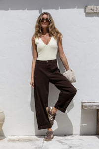 Stretch Barrel Jean – Chocolate