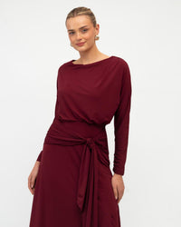 Anika Jersey Midi Dress – Merlot