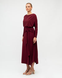 Anika Jersey Midi Dress – Merlot