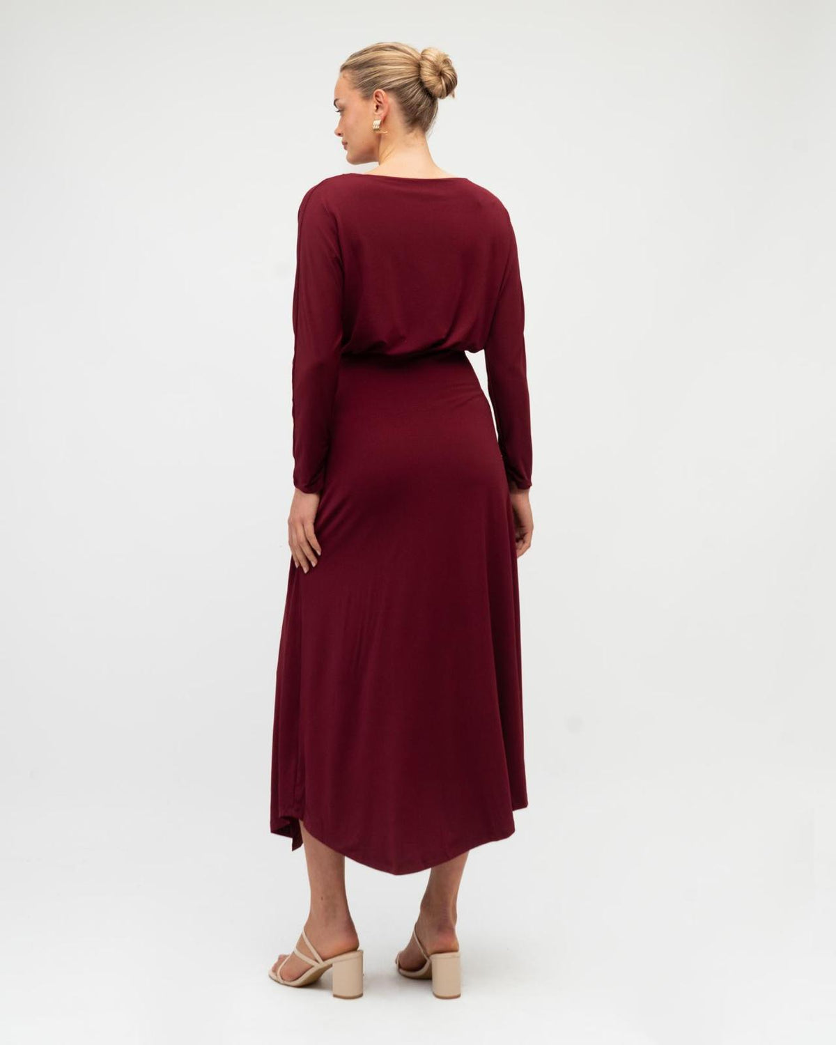 Anika Jersey Midi Dress – Merlot