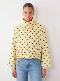 Lemon Drawstring Polka Dot Spray Jacket