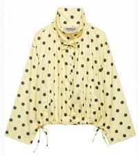 Lemon Drawstring Polka Dot Spray Jacket