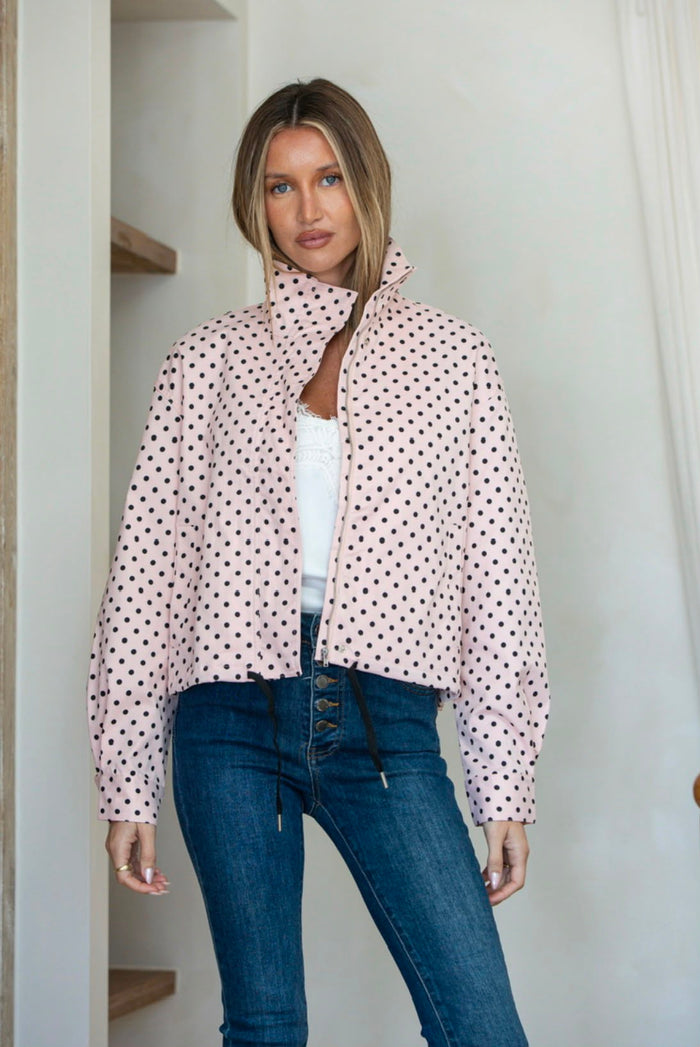 Polka Dot Spray Jacket - Pink