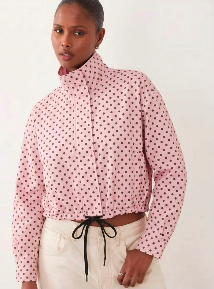 Polka Dot Spray Jacket - Pink