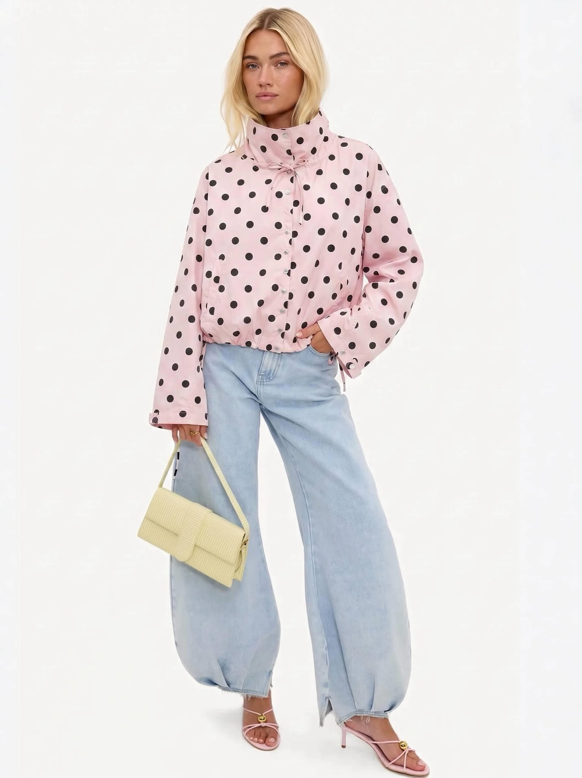 Polka Dot Spray Jacket - Pink