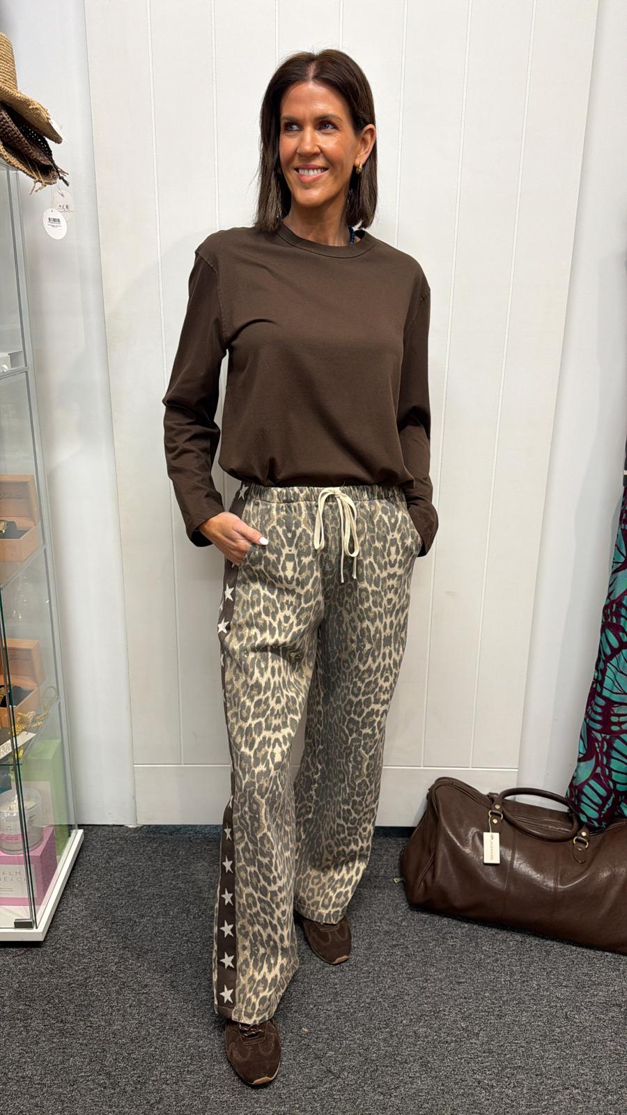 Leopard Pants with Star Side