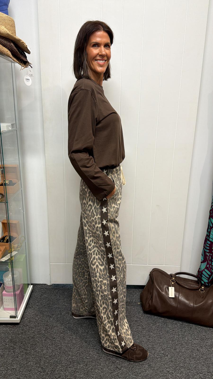 Leopard Pants with Star Side