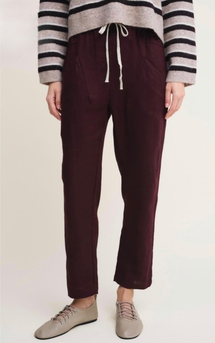 Cherry Linen Luxe Pants