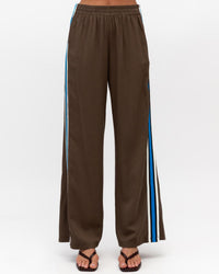 Brown Pants with Blue Stripe