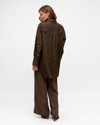 Brown Pants with Blue Stripe
