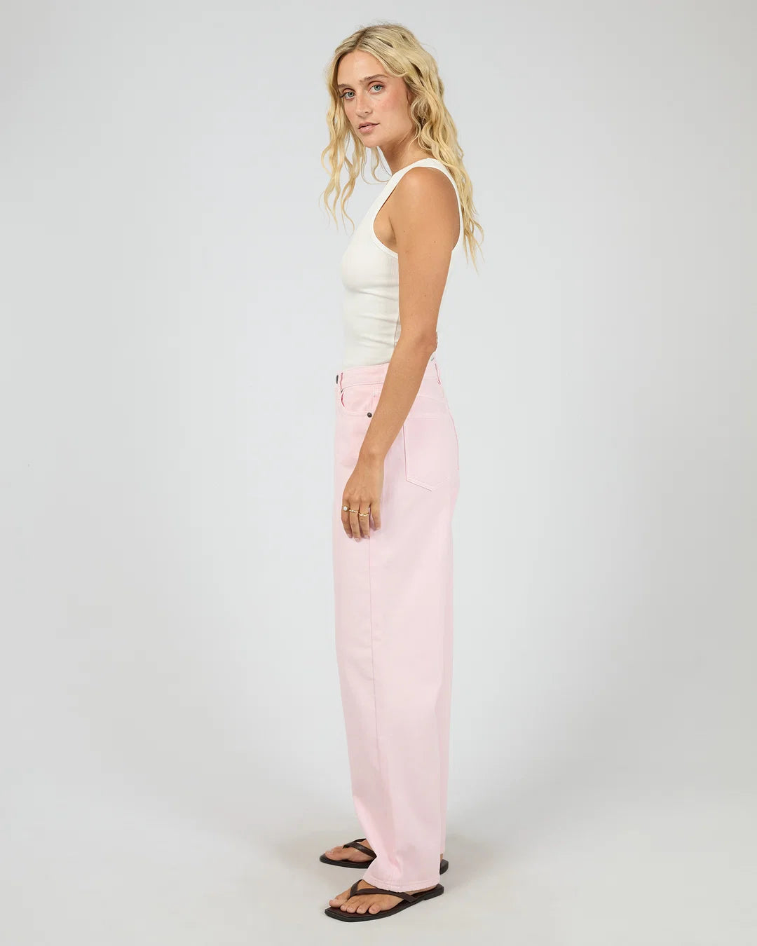 Zia Relaxed Straight Jean - Pink. All About Eve