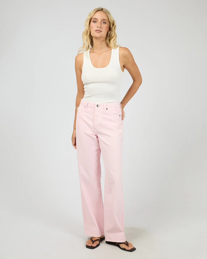 Zia Relaxed Straight Jean - Pink. All About Eve