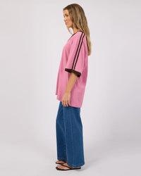 Zulu Panel Oversized V Neck Tee - Orchid