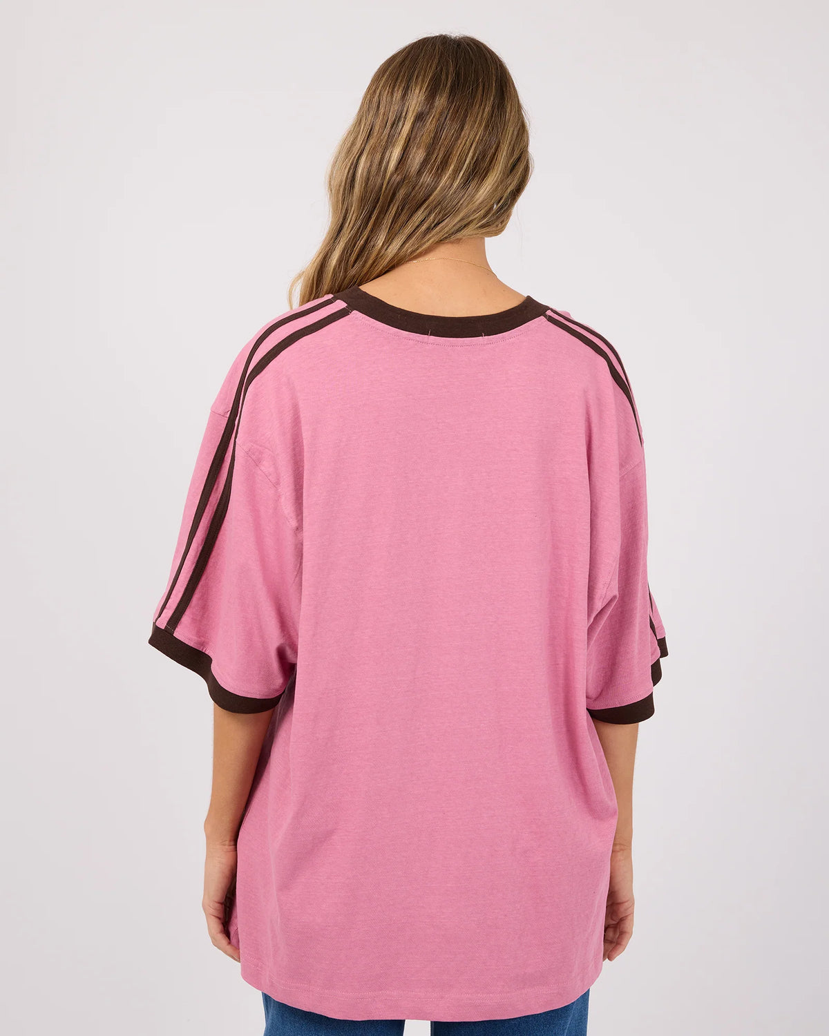 Zulu Panel Oversized V Neck Tee - Orchid