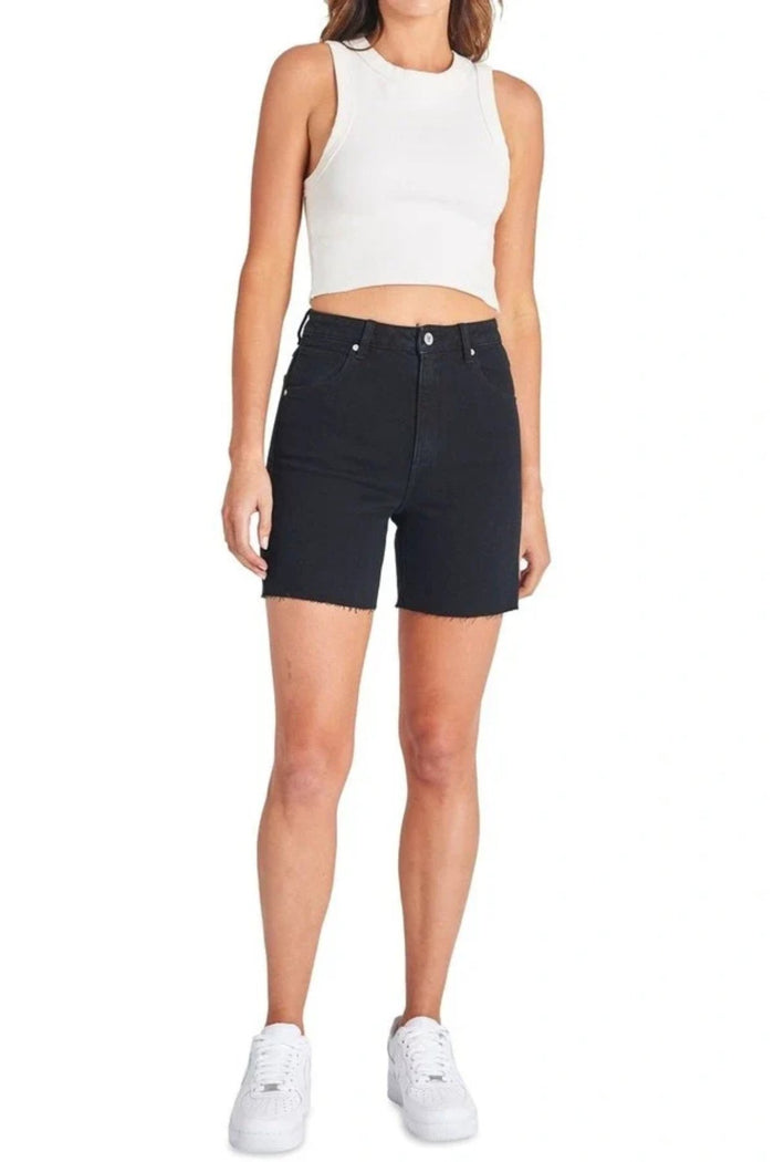 A Claudia Cut Off Dead of Night Denim Shorts Black - Sare StoreAbrand JeansShorts