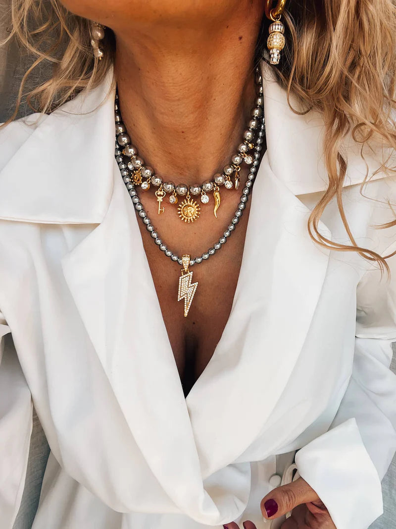 Silver and Gold Details Charm Necklaces