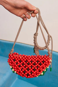 Wood Bead Watermelon Mini Bag
