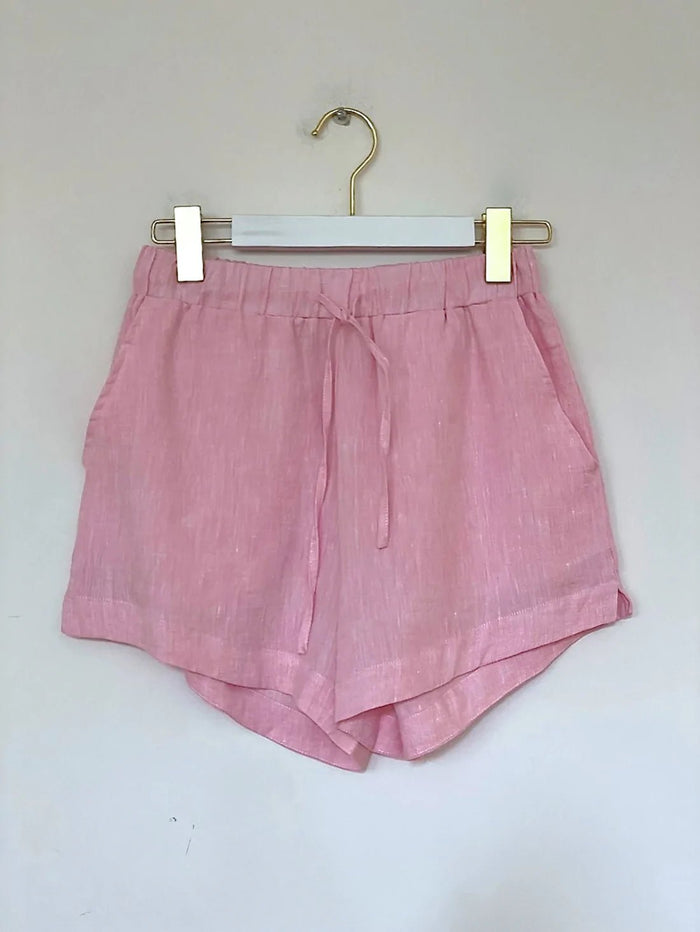 Algarve Linen Shorts - Pink **2xSize 8 - Sare StoreLittle LiesShorts
