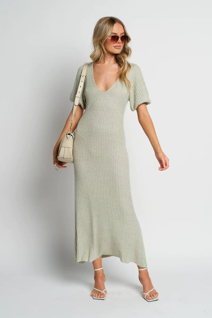 Amalfi Knit Midi Dress - Sage Green Marle - Sare StoreWe are the othersDress
