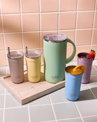 Assembled Summer Core 16oz Stainless Steel Reusable Party Cups 4 Pack