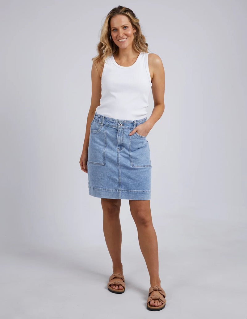 Atlas Denim Skirt Blue - Sare StoreElmSkirt