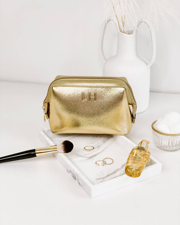 Baby Eliza Neoprene Makeup Bag - Gold - Sare StoreLouenhidecosmetic bag