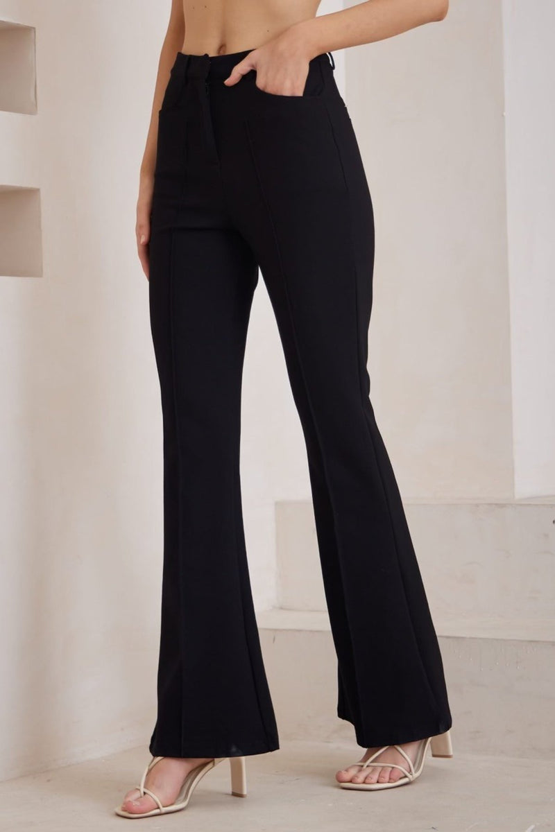 Black Stretch Flare Pants - Sare StoreSare StorePants