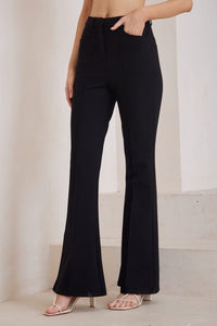 Black Stretch Flare Pants - Sare StoreSare StorePants