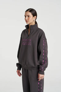 Eden Zip Neck Jumper - Shadow