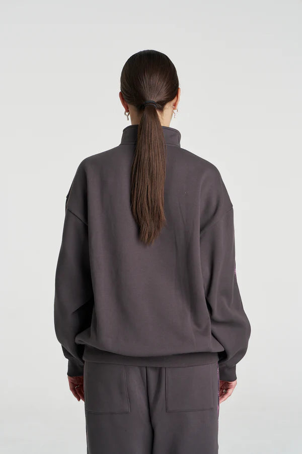 Eden Zip Neck Jumper - Shadow