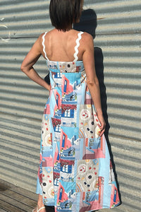 Blue Santorini Ric Rac Maxi Dress - Sare StoreBy FrankieDress