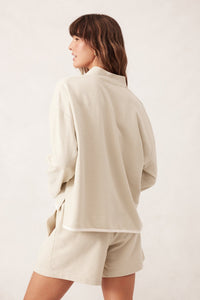 Boxy Zip Sweat - Matcha Fine Stripe - Sare StoreCeres LifeSweatshirts