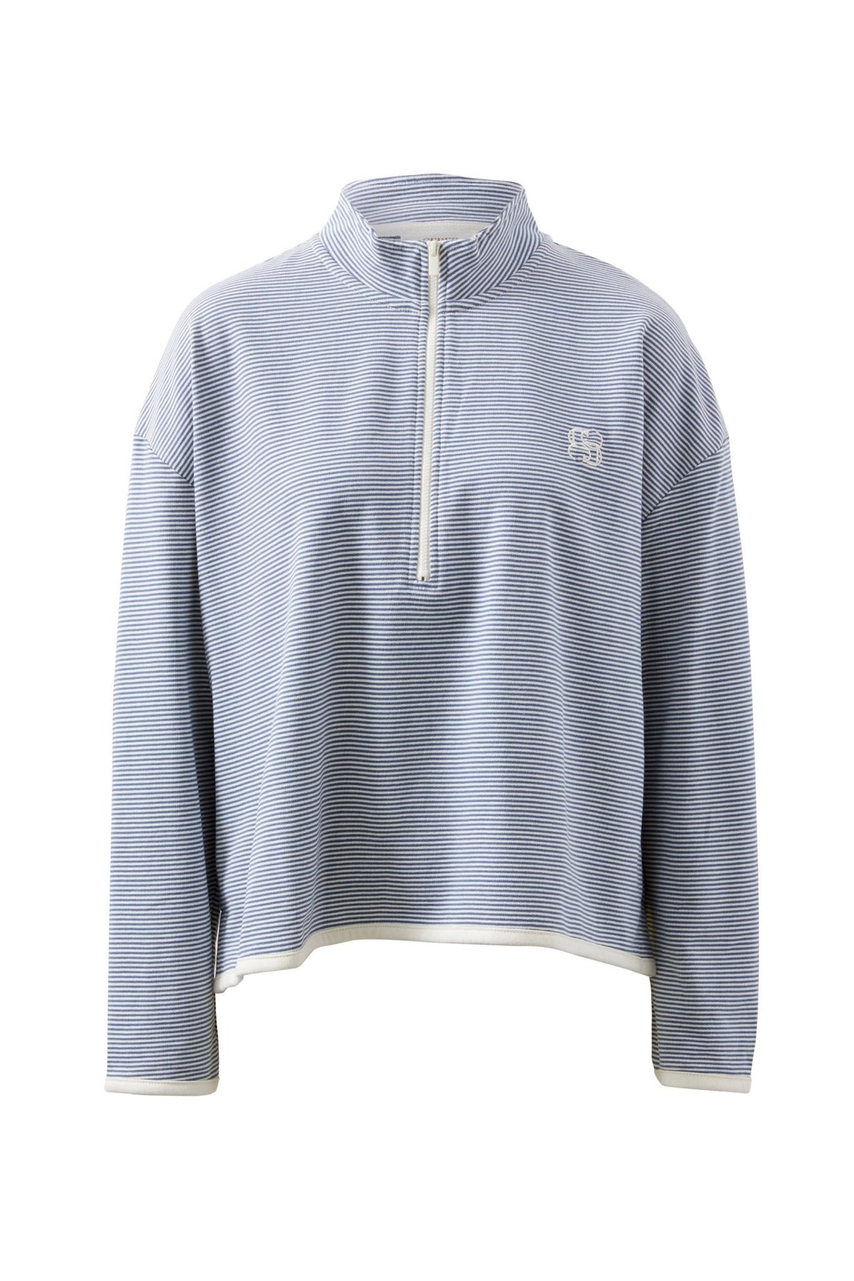 Boxy Zip Sweat - Moonlight Fine Stripe - Sare StoreCeres LifeSweatshirts
